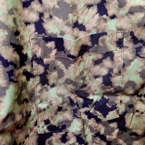 Goothreads Men's Standard-Fit Short Sleeve Poplin Shirt Green Abstract Camo XL - Picture 5 of 10